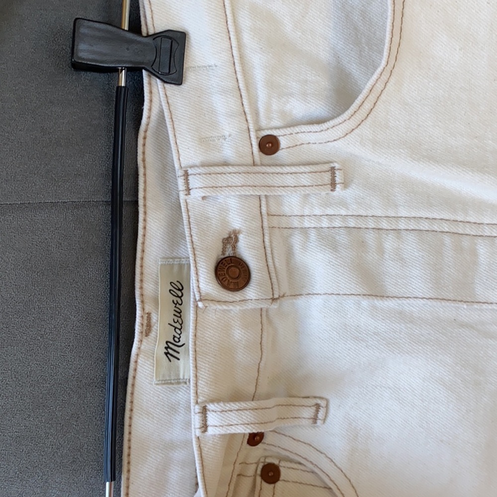 MADEWELL slim demi boot cut jean in off-white cream size 24 0 2 - Picture 4 of 7
